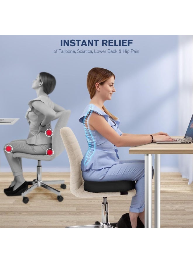 Seat Cushion Memory Foam with Gel Layer for Office Chair and Car Seat, Ergonomic Donut Design for Coccyx Support and Pressure Relief with Washable Cover - Image 5