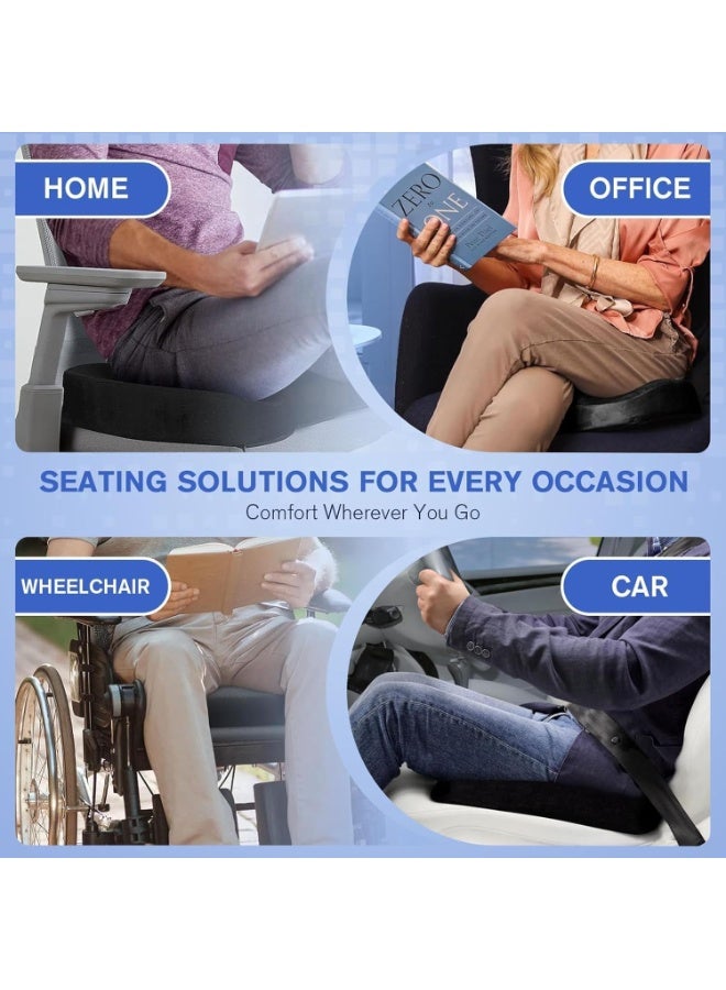 Seat Cushion Memory Foam with Gel Layer for Office Chair and Car Seat, Ergonomic Donut Design for Coccyx Support and Pressure Relief with Washable Cover - Image 3