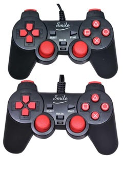 DOUBLE GAMEPAD SMILE  MMS 102 WORKS ON COMPUTER - LAPTOP - PLAYSTAION 3 BLACK