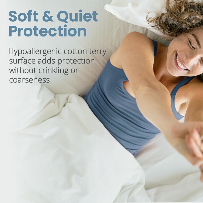 SafeRest 100% Waterproof Full Size Mattress Protector - Fitted with Stretchable Pockets - Machine Washable Cotton Mattress Cover for Bed - Perfect Bedding Airbnb Essentials for Hosts - Image 3