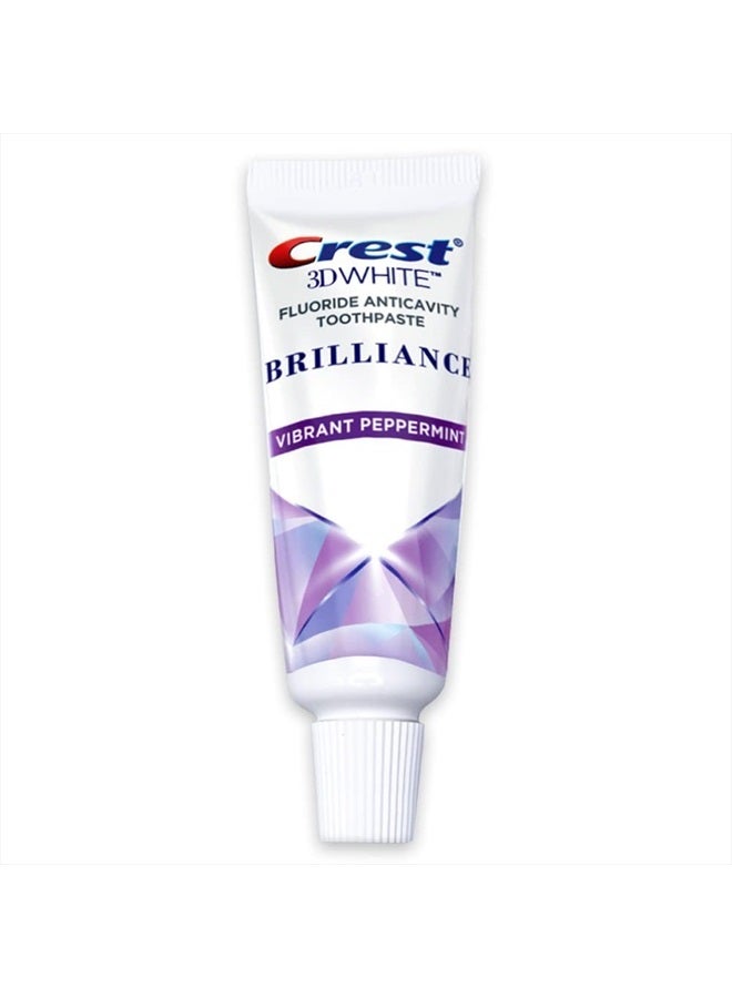 Crest 3D White Brilliance Toothpaste, Vibrant Peppermint, Travel Size 0.85 oz (24g) - Pack of 8 - Image 2