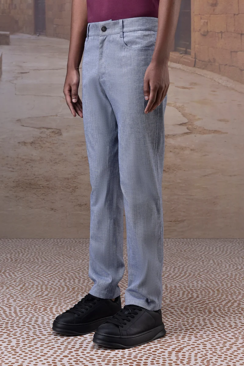 Genes Lecoanet Hemant Structured Grey Straight-Leg Trouser