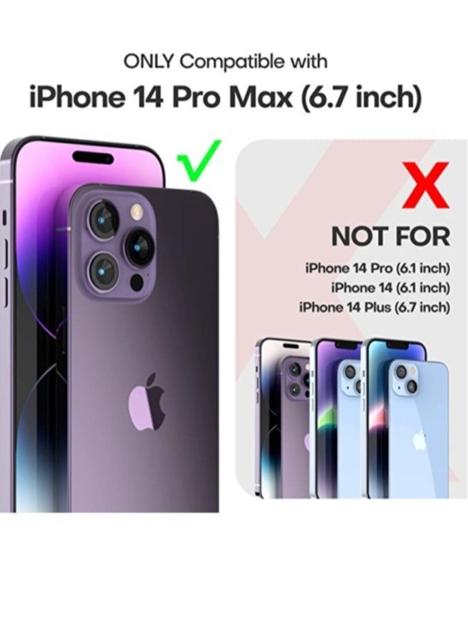 MUNTAQI iPhone 14 Pro Max Case, [5 in 1] 1X Clear Case [Not-Yellowing] with 2X Tempered Glass Screen Protector + 2X Camera Lens Protector, [Military-Grade Drop Protection] Slim Phone Case 6.7 Inch - Image 2