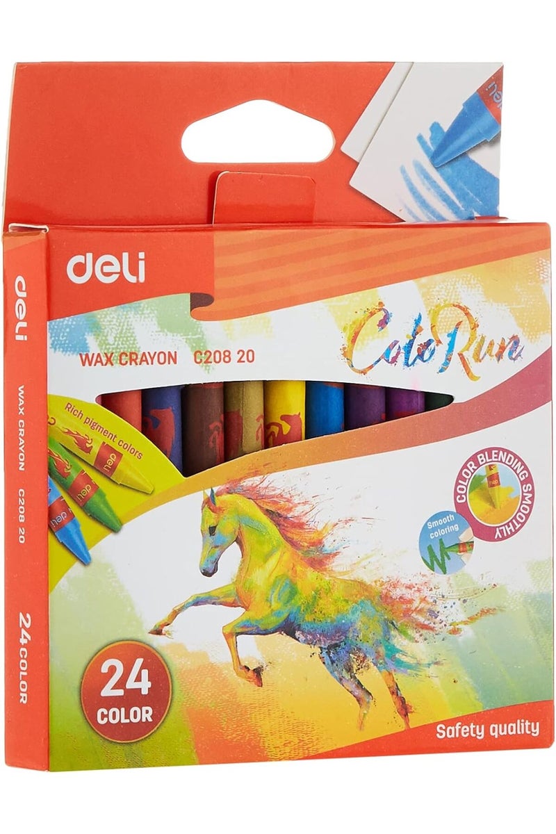 Deli Wax Crayon 24 Colors, Ec20820 - Image 1