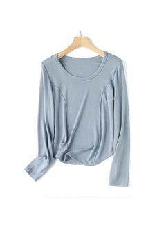 5A Grade Slimming Wool Base Layer Top Sky Blue