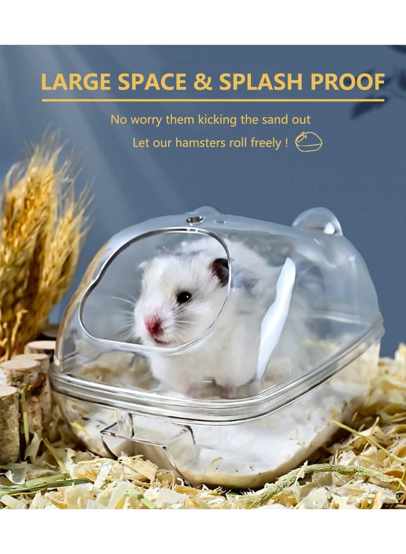 FDTY 1 قطعة حاوية شفافة لحمام الرمل للهامستر، مساحة كبيرة، تمنع ركل الرمل للخارج، سهلة التنظيف، مثالية للهامستر القزم والهامستر السوري - Image 3