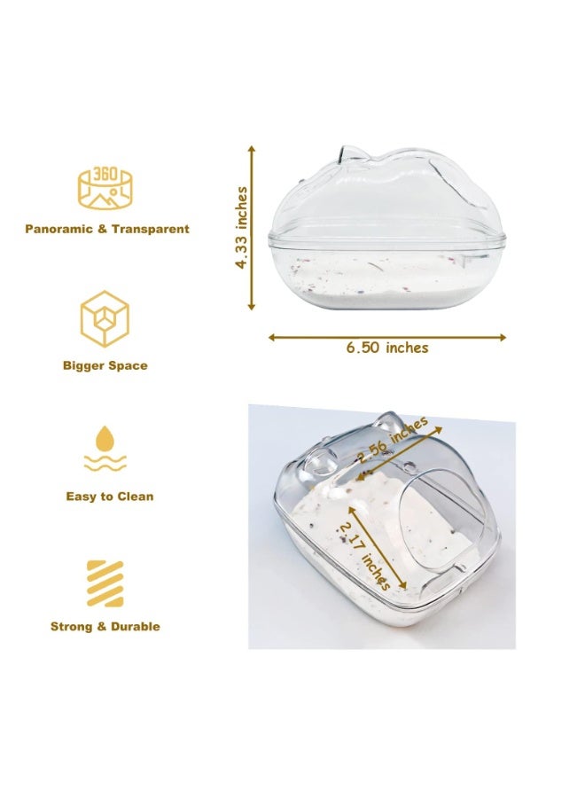 FDTY 1 قطعة حاوية شفافة لحمام الرمل للهامستر، مساحة كبيرة، تمنع ركل الرمل للخارج، سهلة التنظيف، مثالية للهامستر القزم والهامستر السوري - Image 2