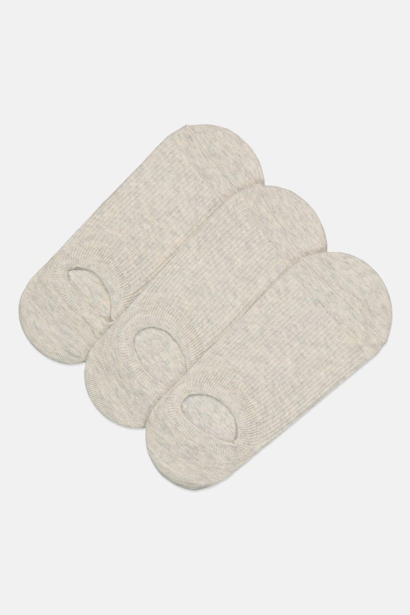 ANTA Kids Boy 3 Pairs Heather Crew Socks, Grey - Image 1