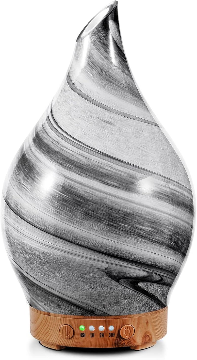 Porseme Porseme 100ml Essential Oil Diffuser Glass Color Changing Aroma Air Diffusers Aromatherapy Ultrasonic Cool Mist Humidifier 4 Running Hours Waterless Auto-Off for Sleeping, Yoga, Office, Spa (Ink) 