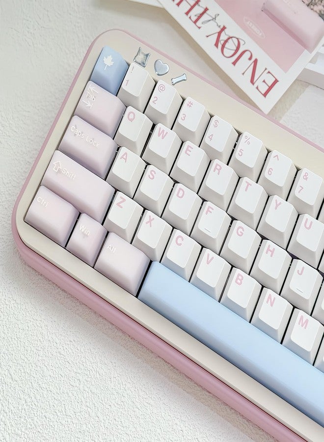 Sumgsn 164 Keys Pink Translucent Keycaps PBT Doubleshot Cherry Profile Keycaps Set Fit for 61/64/87/104/108 Cherry Mx Switches Mechanical Keyboards (Pink) - Image 2
