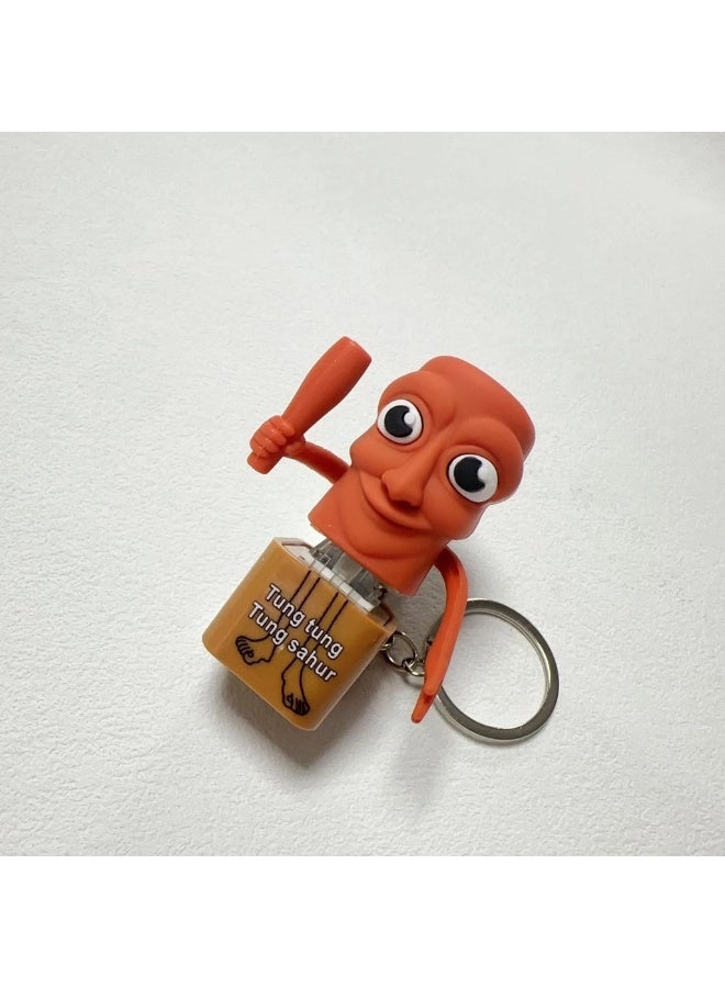 أكاليكس لعبة Tung Tungtung Sahar مطبوعة ثلاثية الأبعاد، حزمة التعبير الفيروسية القابلة للتجميع، رجل عصا خشبية، مناسبة للهدايا الغريبة - Image 1