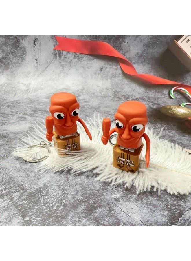 أكاليكس لعبة Tung Tungtung Sahar مطبوعة ثلاثية الأبعاد، حزمة التعبير الفيروسية القابلة للتجميع، رجل عصا خشبية، مناسبة للهدايا الغريبة - Image 3