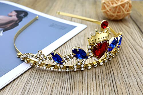Botrinal Evie Red Heart Necklace and Descendants 3 Crown Gold Tiara Jewelry Set Queen of Hearts Evie for Girls Teen Halloween - Image 4
