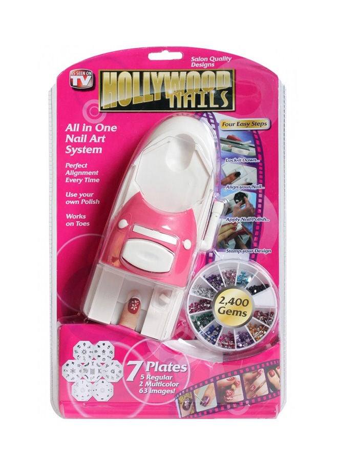 NIBEMINENT Hollywood Nails White/Pink