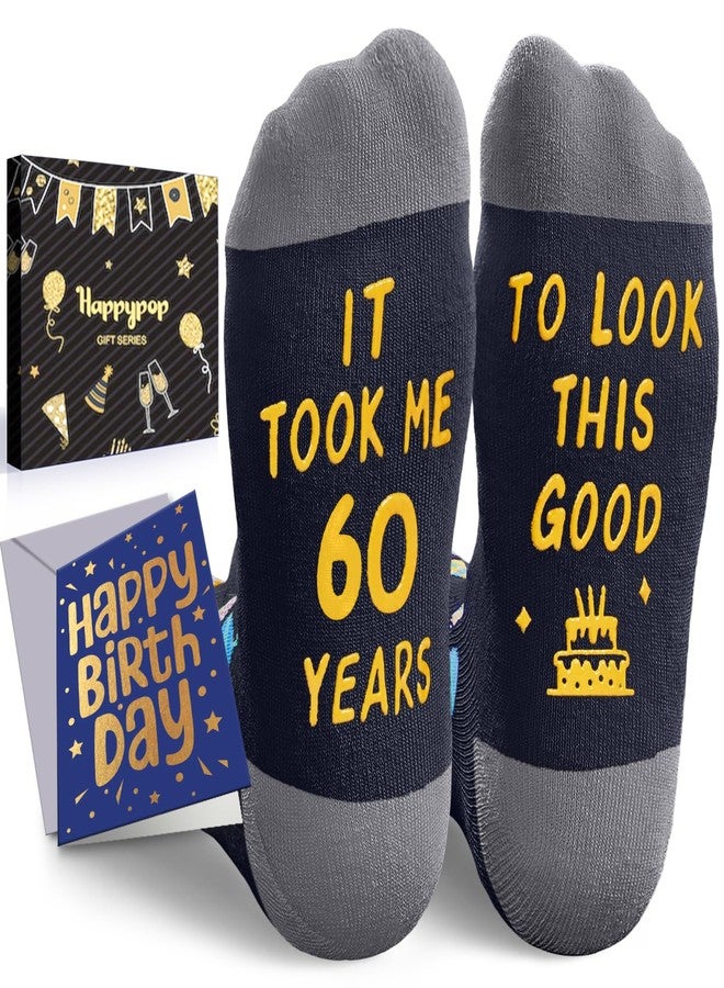 Happy Pop HAPPYPOP 60th Birthday Gifts Ideas - Socks for 60 Year Olds, Ideal Gifts for 60 Year Old Man Woman, 60th Birthday Socks with Greeting Card - Image 1