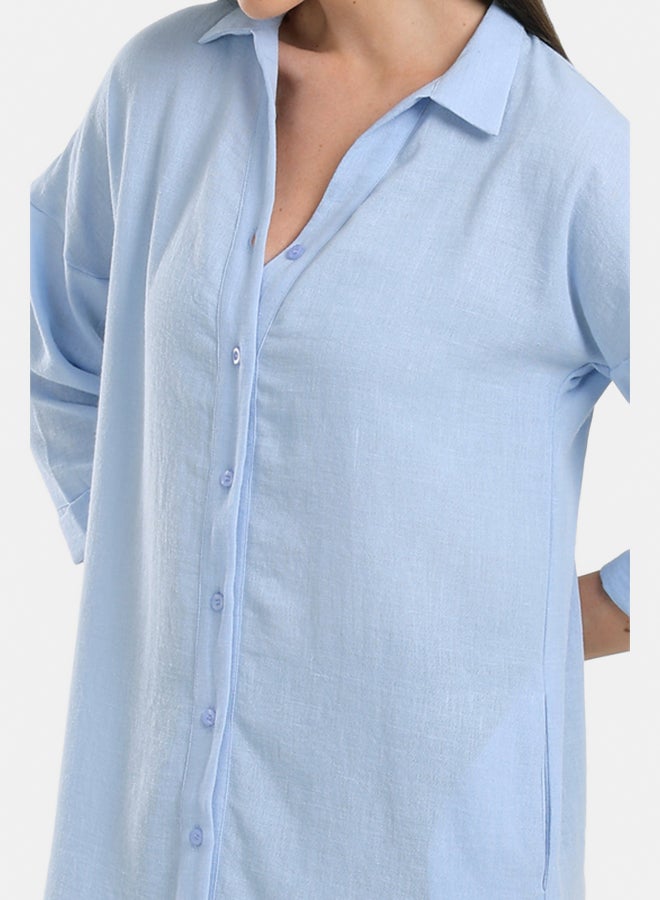 Clue Plain Lounge Shirt Dress - Image 4