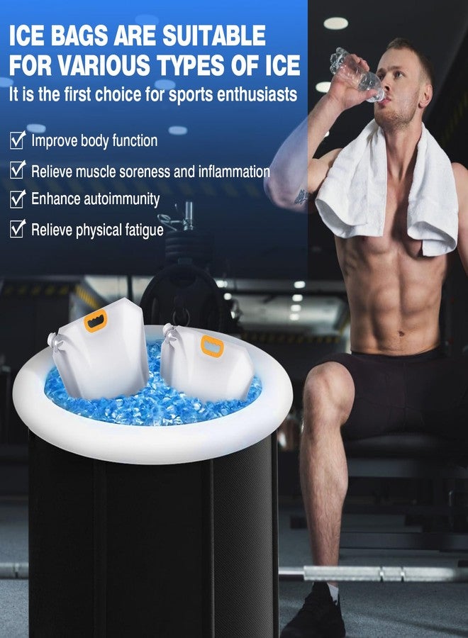 Hiitytin 4 Pcs Ice Bath Bags Reusable, 10L Cold Plunge Ice Bags Portable Bathtub Freezer Water Bags Ice Bath Water Chiller Cold Plunge Tub Accessories Ice Barrel Cold Therapy - Image 4