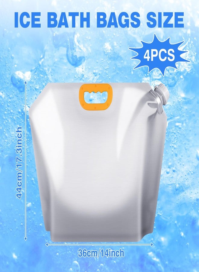 Hiitytin 4 Pcs Ice Bath Bags Reusable, 10L Cold Plunge Ice Bags Portable Bathtub Freezer Water Bags Ice Bath Water Chiller Cold Plunge Tub Accessories Ice Barrel Cold Therapy - Image 2