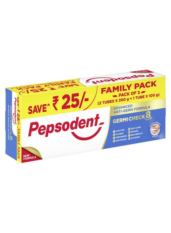 Pepsodent معجون أسنان جيرميك تشيك 8 إجراءات، مع صيغة مضادة للجراثيم، زيت القرنفل وزيت النيم، عبوة عائلية 500 جرام - Image 2