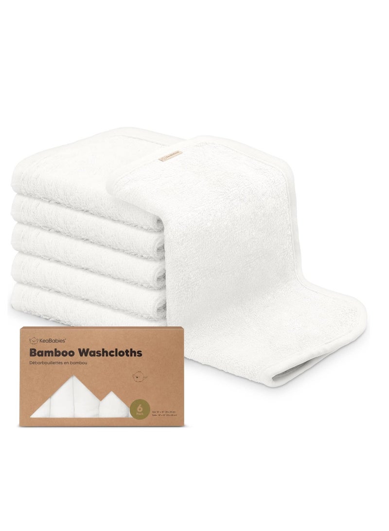 KeaBabies Baby Washcloths - Baby Bamboo Washcloths Towel - Soft Organic Baby Washcloths for Motherhood - Face Towels for Baby, Adult and Infant - Hypoallergenic, Anti Bacterial Towels - (White) - Image 1