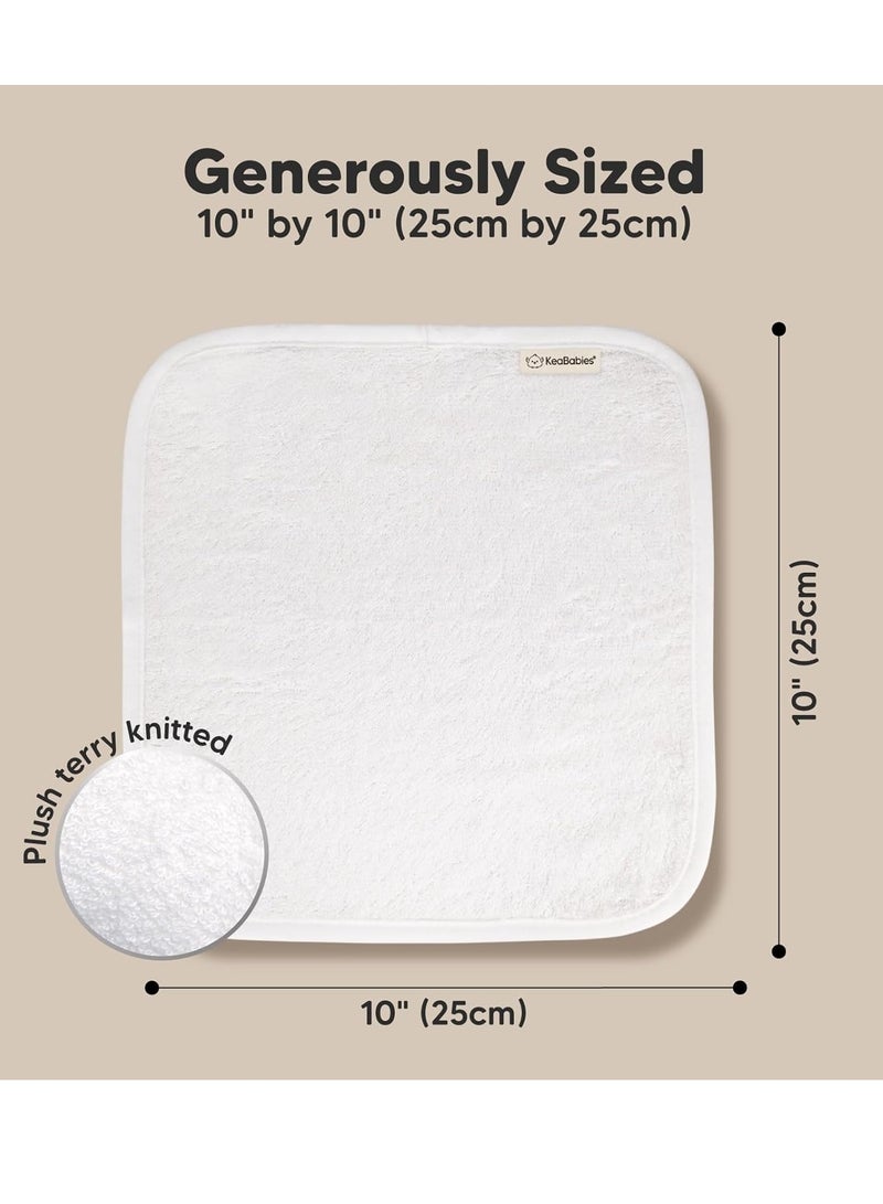 KeaBabies Baby Washcloths - Baby Bamboo Washcloths Towel - Soft Organic Baby Washcloths for Motherhood - Face Towels for Baby, Adult and Infant - Hypoallergenic, Anti Bacterial Towels - (White) - Image 4