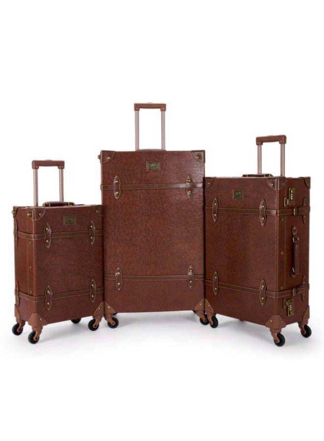 LIMRA Travel Bags Classic Leather Luggage 4 Pcs Set 28''-24''-20'''-13'''Inches - Image 2