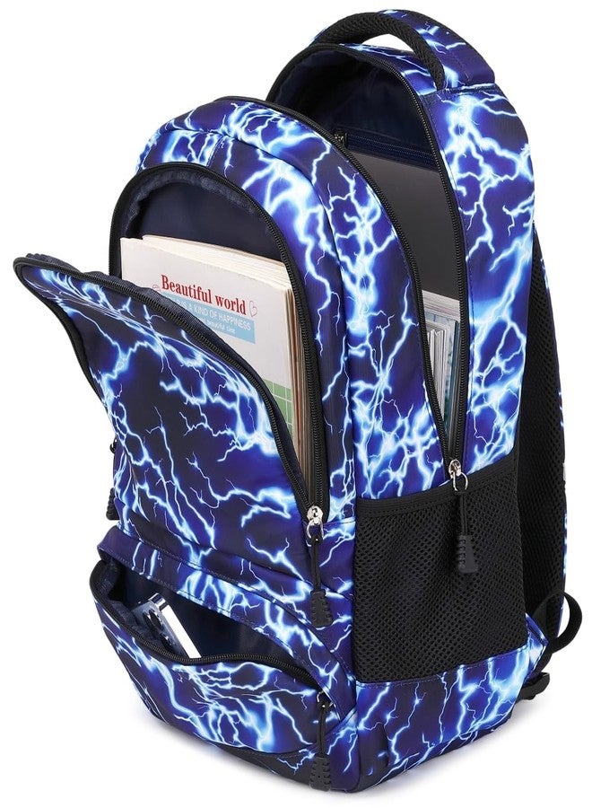 BABUN Boys Backpack for Elementary Kids Bookbag Middle School Bags Heavy Duty Soccer Laptop Durable Waterproof 18 In, 5-blue Lightning, Large, Soccer - Image 2
