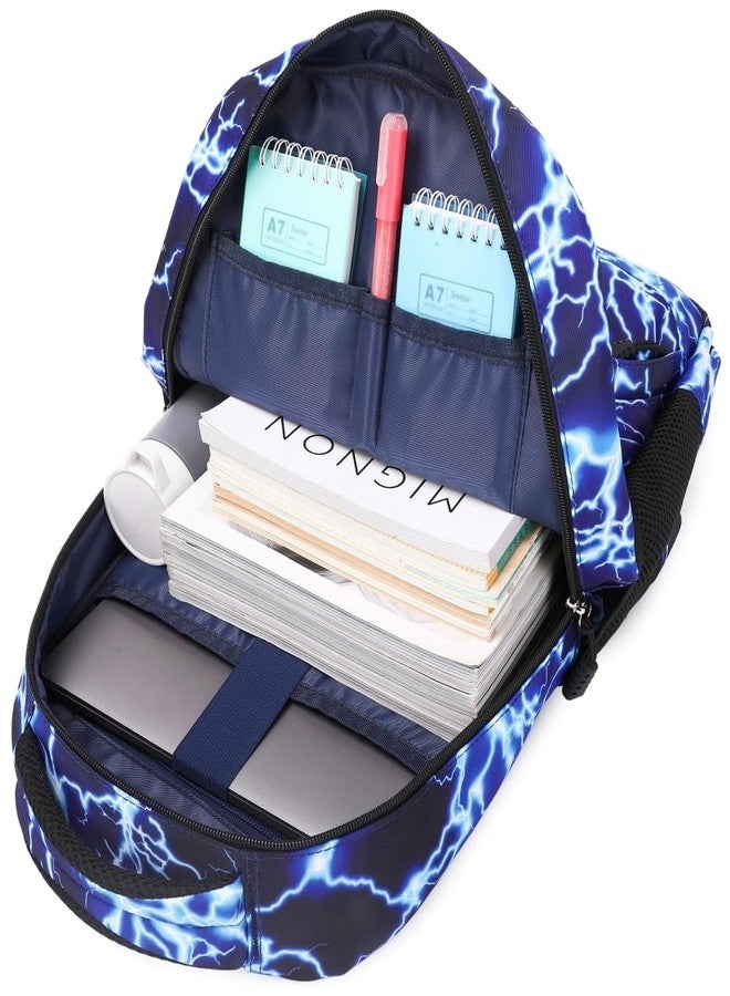 BABUN Boys Backpack for Elementary Kids Bookbag Middle School Bags Heavy Duty Soccer Laptop Durable Waterproof 18 In, 5-blue Lightning, Large, Soccer - Image 5