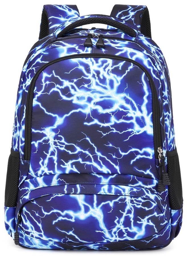 BABUN Boys Backpack for Elementary Kids Bookbag Middle School Bags Heavy Duty Soccer Laptop Durable Waterproof 18 In, 5-blue Lightning, Large, Soccer - Image 1