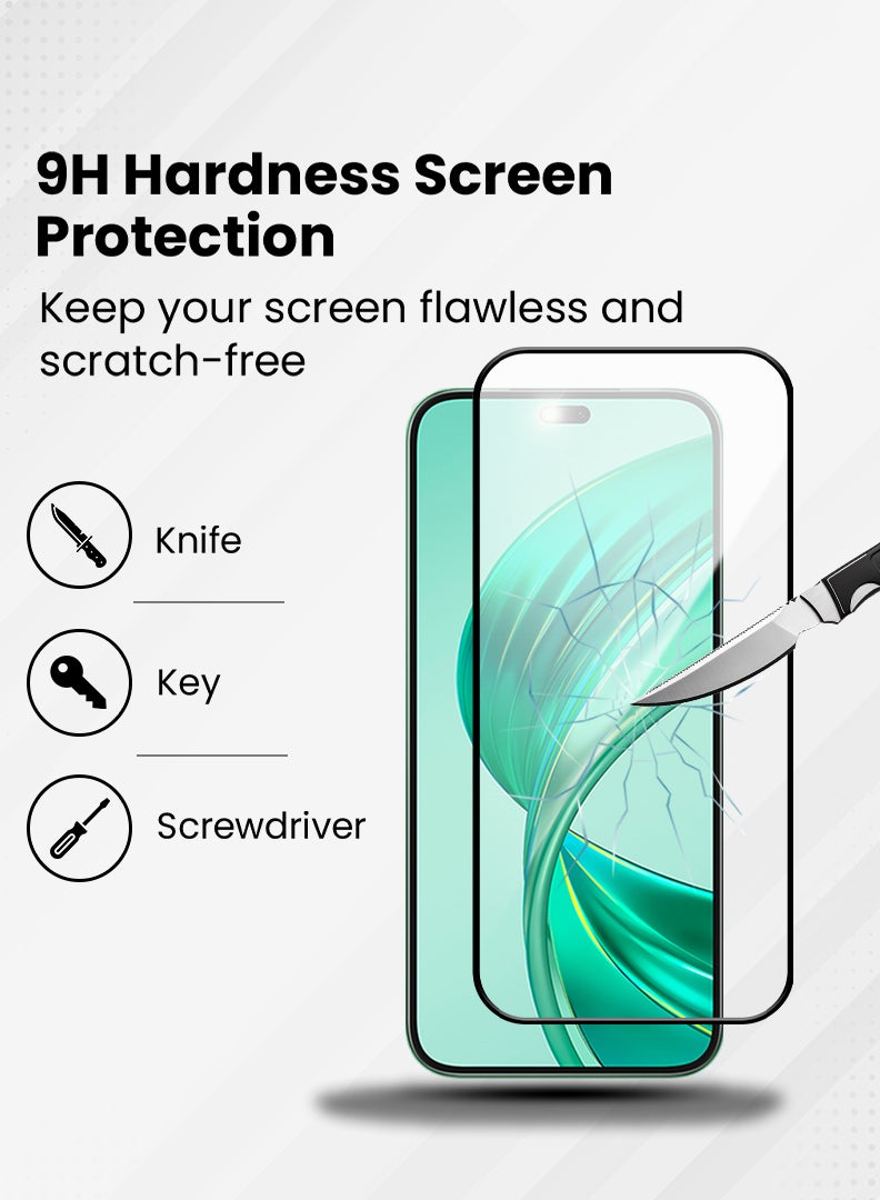DUSALA Screen Protector For Honor X8b 6.7 Inch 9H Hardness Tempered Glass Film, Bubble Free Easy Installation, Full Coverage, Anti Scratch And Touch Sensitive - Image 3