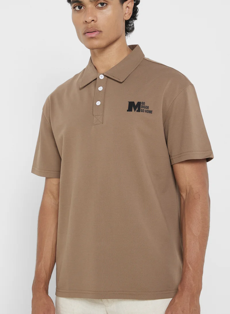 Seventy Five Polo Solid Shorts Sleeve T-Shirt