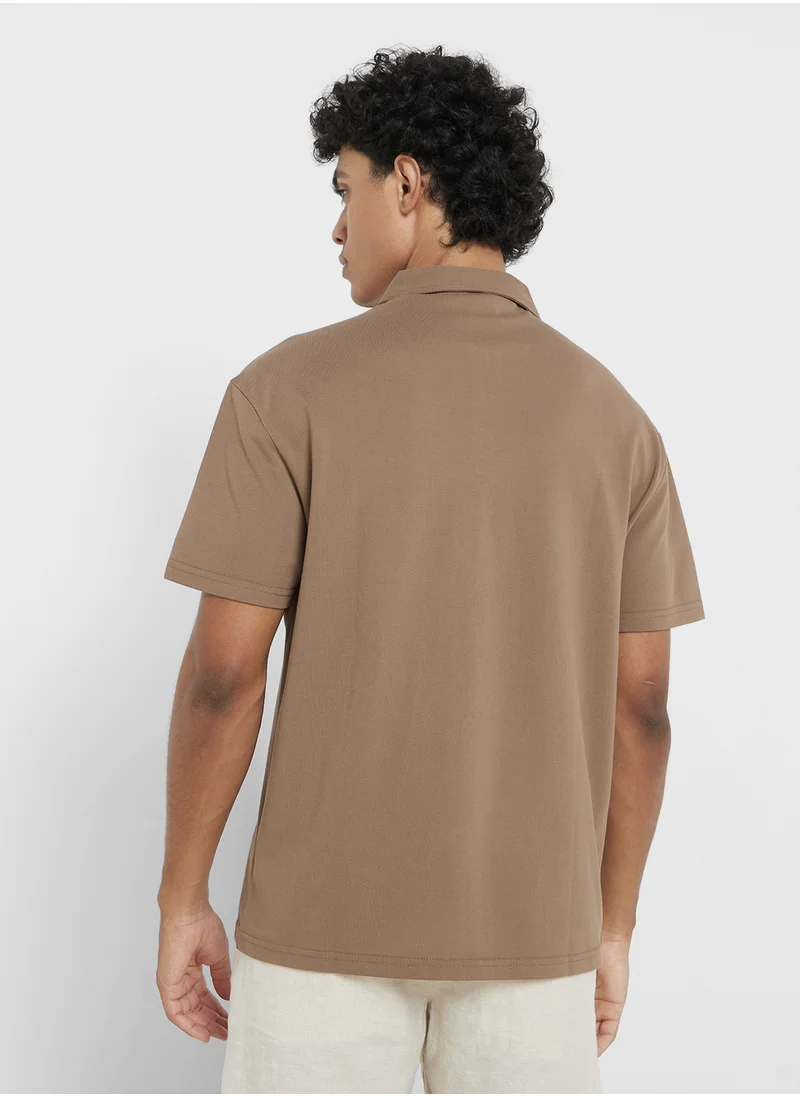 Seventy Five Polo Solid Shorts Sleeve T-Shirt