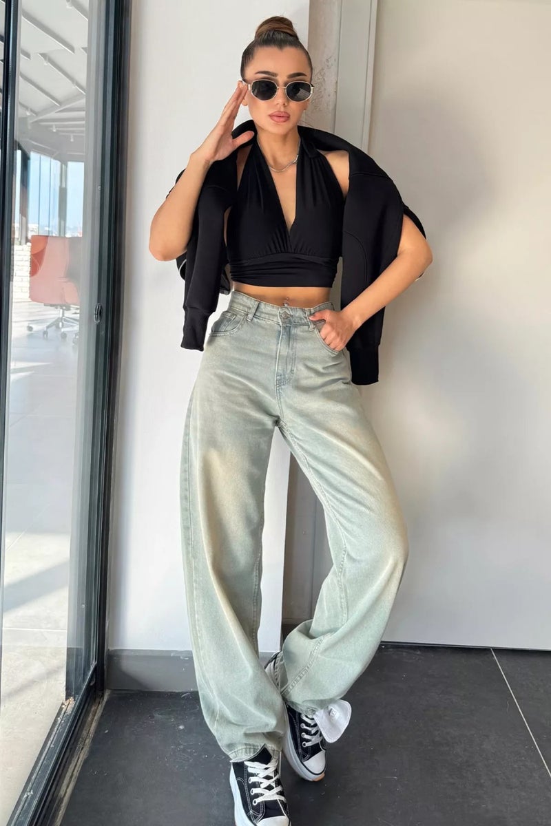 Gülseli High Waist Belt Detailed Women's Jeans  - Image 1
