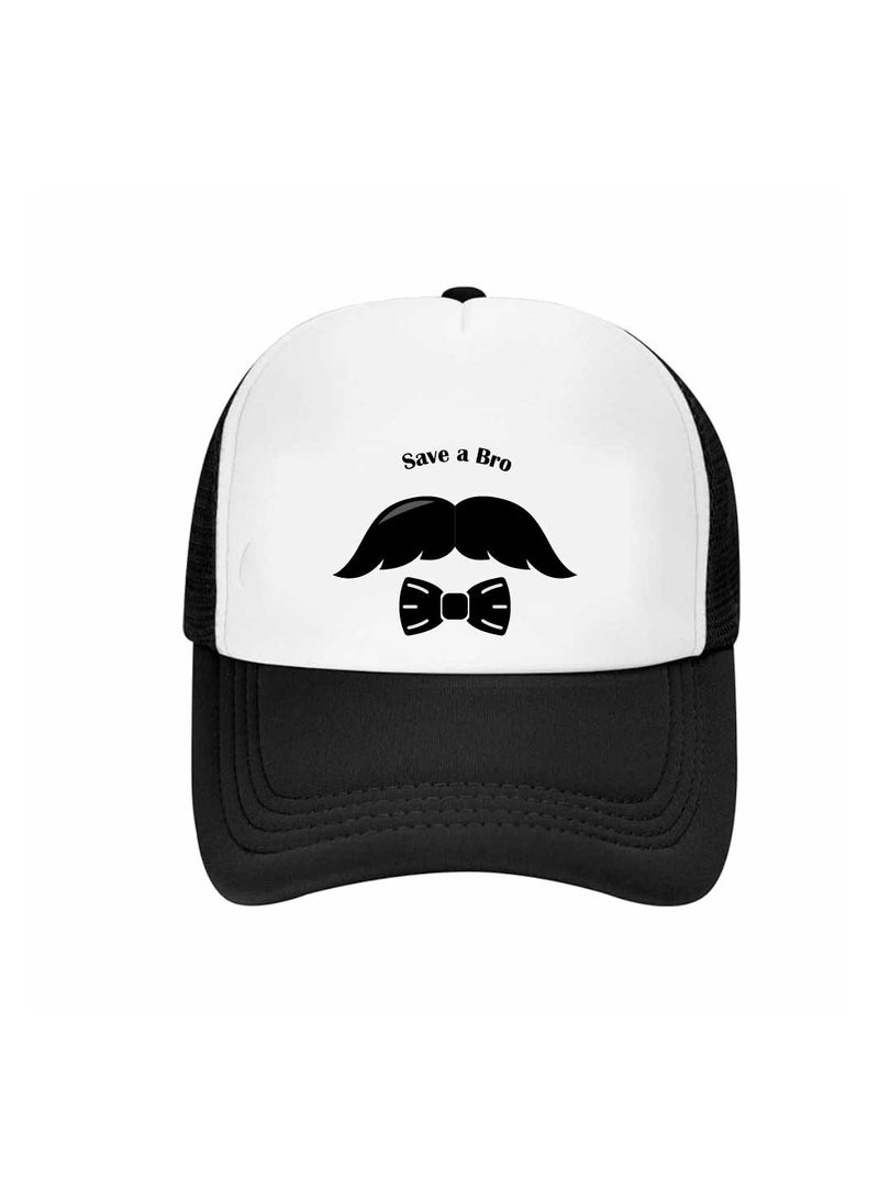 PRINTSHOP4ME Movember Foam Mesh Cap With Adjustable Plastic Closure For Men And Women–Stylish Cap With Mustache Design–Perfect For Movember Awareness Campaigns - Image 1