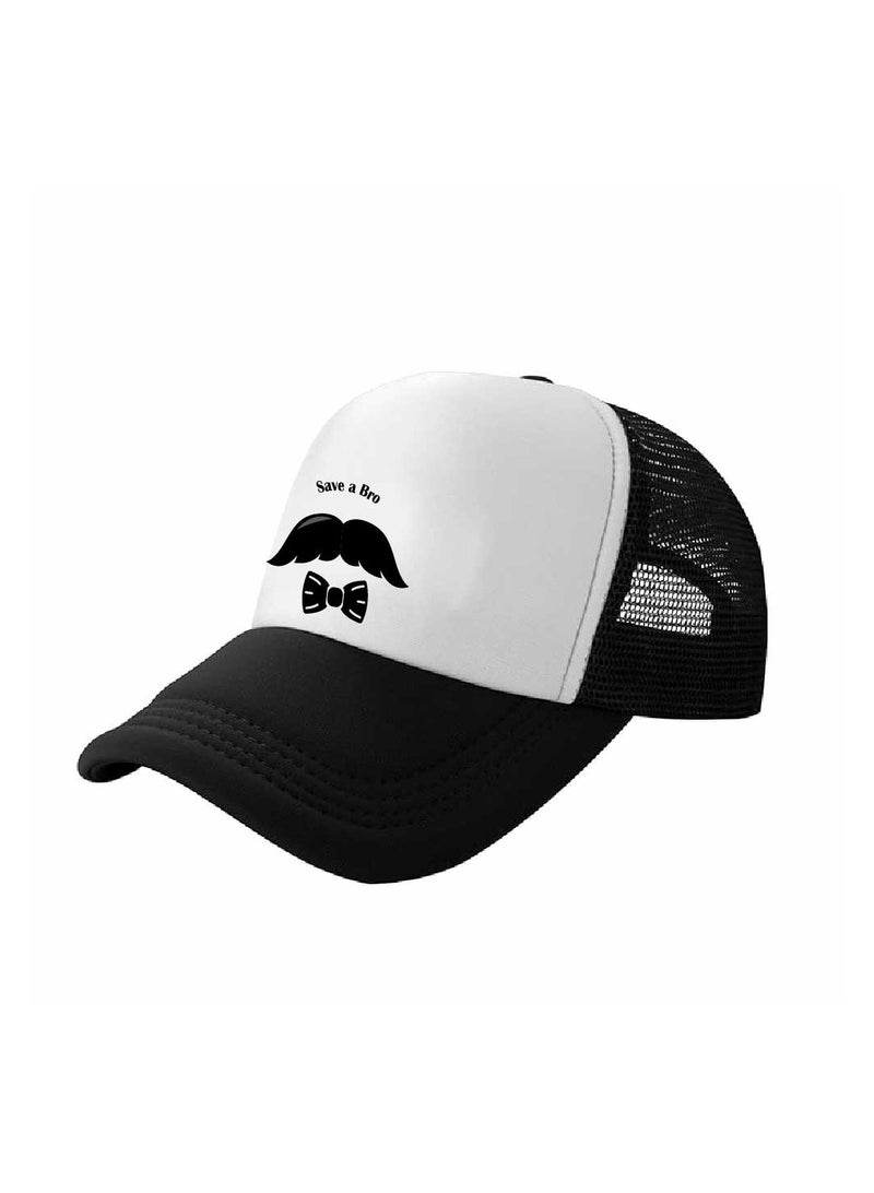 PRINTSHOP4ME Movember Foam Mesh Cap With Adjustable Plastic Closure For Men And Women–Stylish Cap With Mustache Design–Perfect For Movember Awareness Campaigns - Image 2