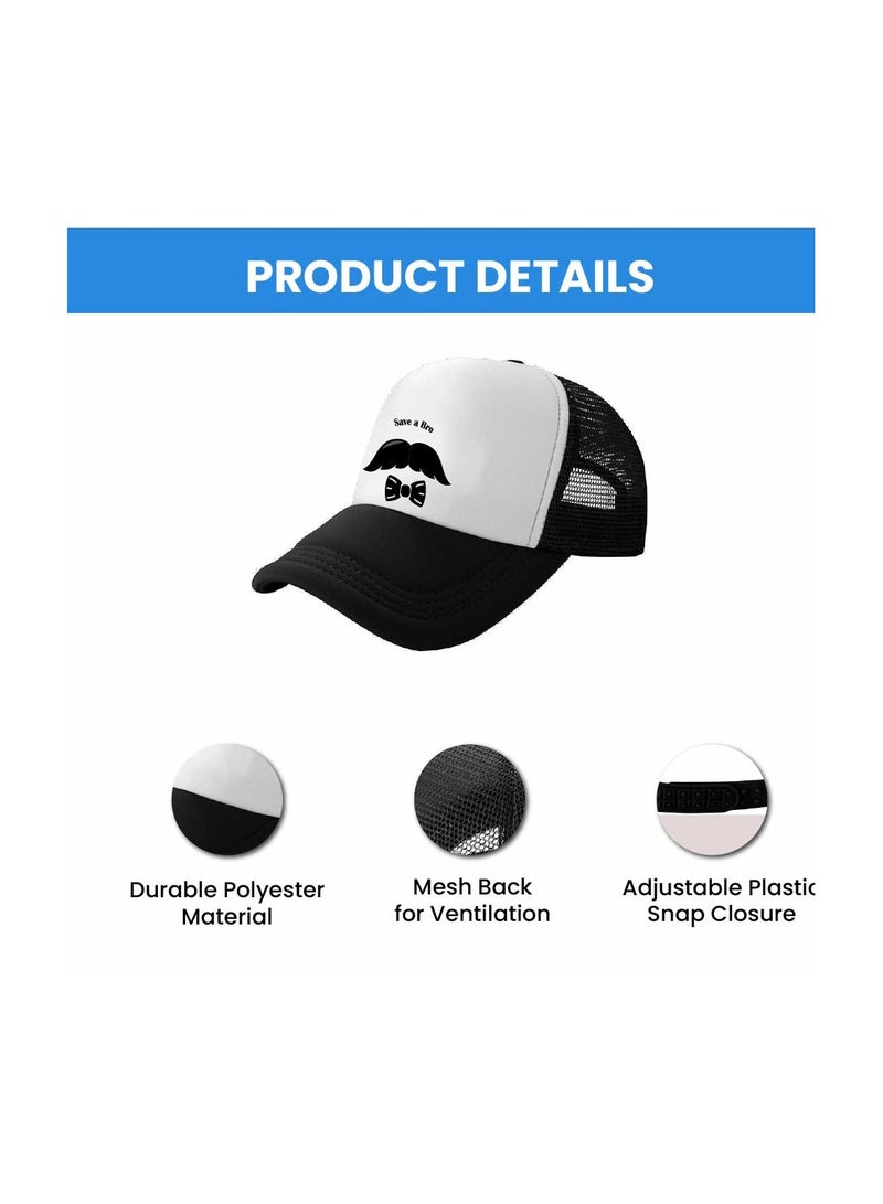 PRINTSHOP4ME Movember Foam Mesh Cap With Adjustable Plastic Closure For Men And Women–Stylish Cap With Mustache Design–Perfect For Movember Awareness Campaigns - Image 5