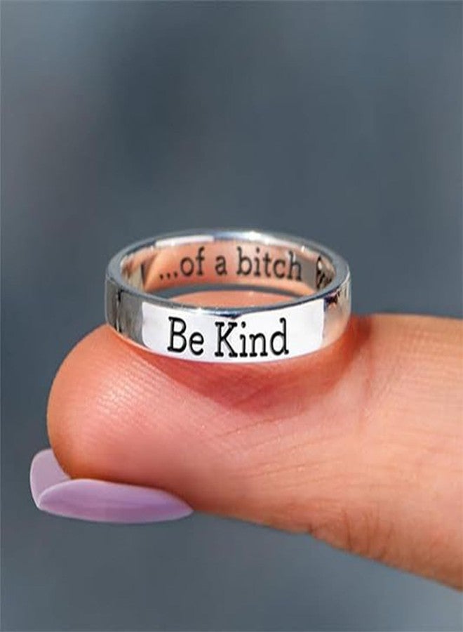 MIFYNN Be Kind of A Bitch Ring Stainless Steel Rings Inspirational Friendship Ring Be Kind... of A Bitch Ring for Women (7) - Image 2