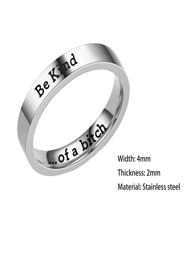 MIFYNN Be Kind of A Bitch Ring Stainless Steel Rings Inspirational Friendship Ring Be Kind... of A Bitch Ring for Women (7) - Image 4