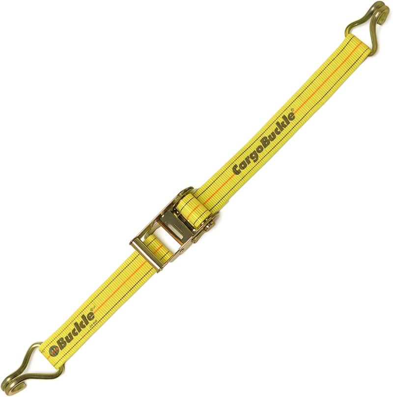 CargoBuckle F14069 Ratchet Strap with Double J-Hooks, 2" x 20" - Image 1