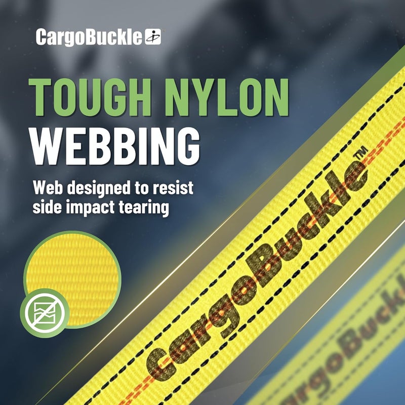CargoBuckle F14069 Ratchet Strap with Double J-Hooks, 2" x 20" - Image 3