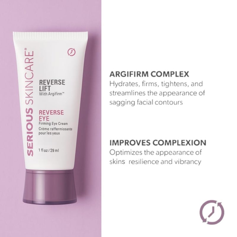 Serious Skincare Reverse Lift Tightening Eye Cream with Peptides, Hydrating Anti-Aging, Temporarily Lift Eyelids, Eyebrow, Under Eye Skin Firming Wrinkle Formula, Women, Men,1 Fl. Oz. - Image 2