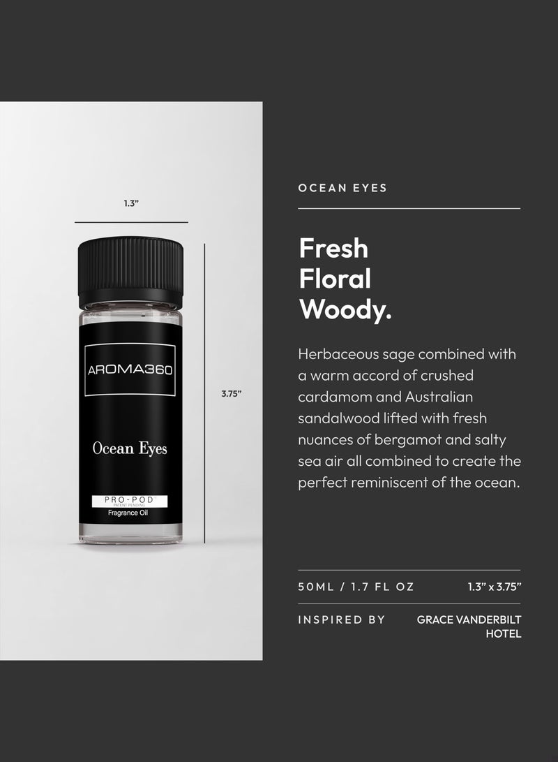 AROMA360 Ocean Eyes Pro-Pod Oil Blend - Hotel Inspired for Luxury Essential Oil Diffusers - Aromatherapy Scent Diffuser Oil - Ocean, Sage, and Sandalwood  - Image 3