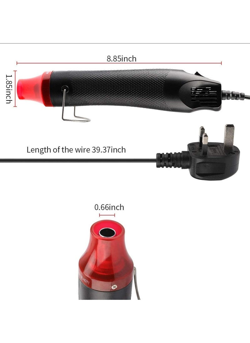 Alruht 300W Mini Heat Gun, Digital Hot Air Gun, Portable Handheld Heat Gun for DIY Crafts Embossing, Hot Air Gun Multi-Function Electrical Heat Tool for Electronic Repair, Shrink Wrapping  - Image 2