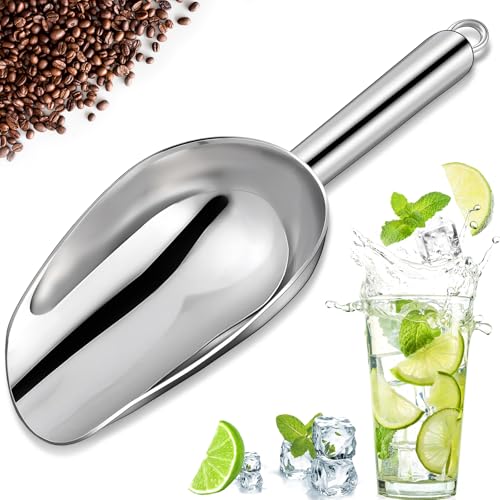 OLESBUR Premium Ice Scoop for Freezer - Multipurpose Metal Ice Scoop for Ice Machine - Stainless Steel Small Ice Scooper for Ice Bucket - Kitchen Gadgets Cookie Flour Pet Dog Food Scoop (3oz) - Image 1