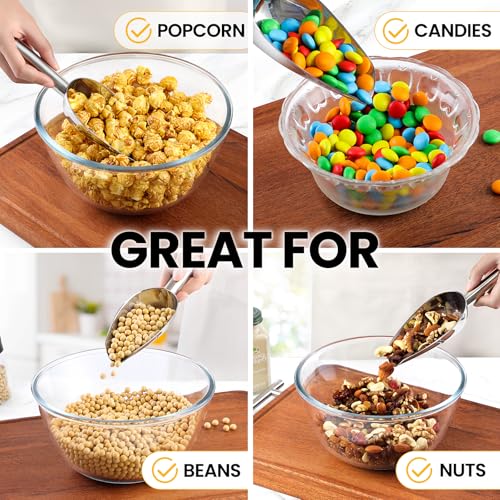 OLESBUR Premium Ice Scoop for Freezer - Multipurpose Metal Ice Scoop for Ice Machine - Stainless Steel Small Ice Scooper for Ice Bucket - Kitchen Gadgets Cookie Flour Pet Dog Food Scoop (3oz) - Image 5