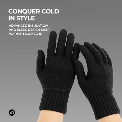 Bodyband Hand Gloves for Men & Women Winter Glove for Men Woolen Knitted for Women and Mens Thermal Wear Unisex Winter Warm Gloves for Womens Winters Wear Unisex Hands Glove for Driving - Grey 1Pair - Image 3