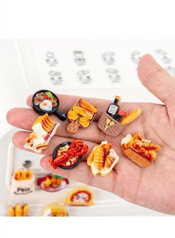 مجموعة مغناطيسات الثلاجة على شكل 12 قطعة من الأغذية - ملصقات الثلاجة الراتنجية ثلاثية الأبعاد للديكور المنزلي والمطبخ - Image 5