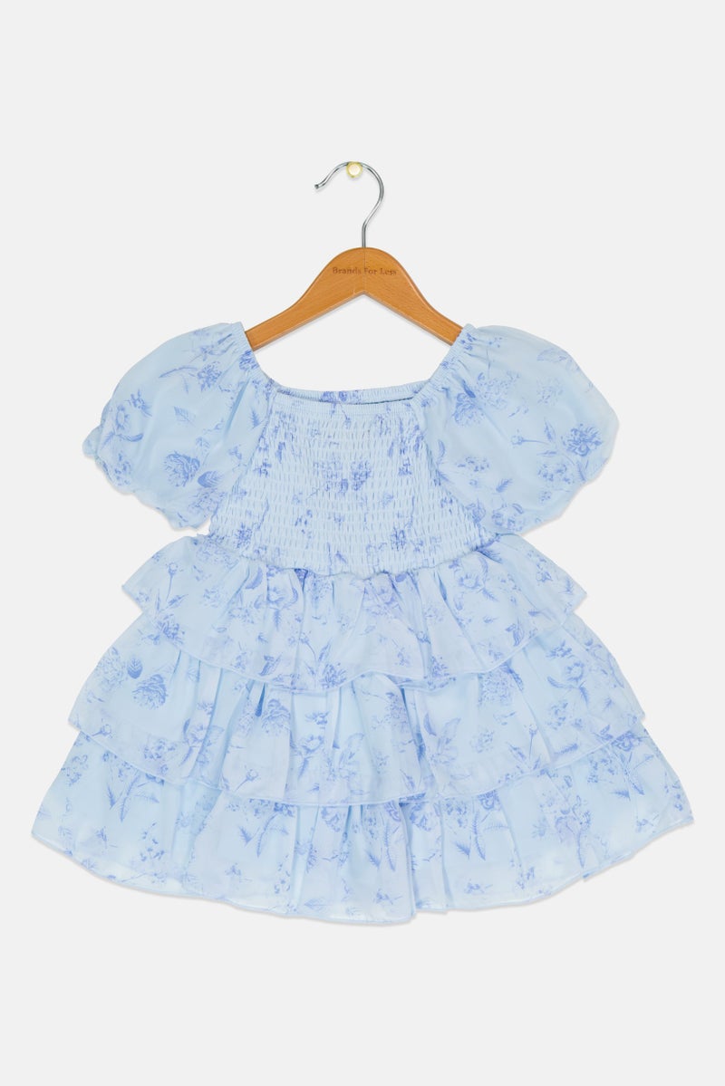 Limited Too Toddlers Girl Floral Print Dress, Blue - Image 2