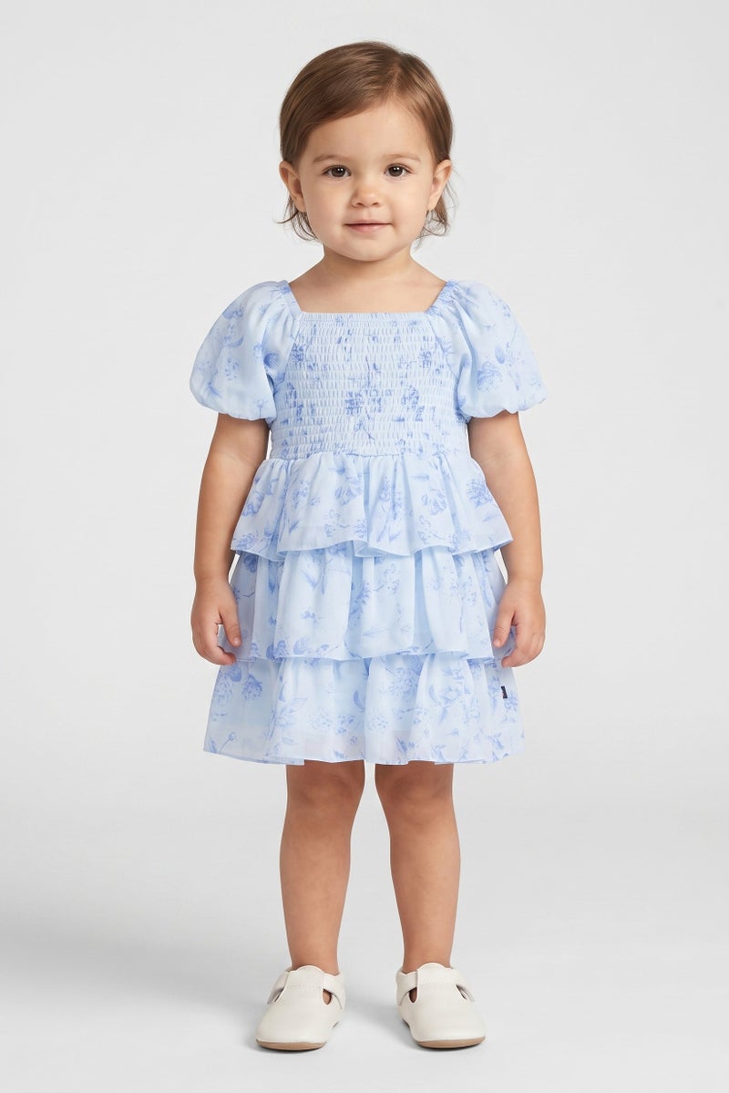 Limited Too Toddlers Girl Floral Print Dress, Blue - Image 1