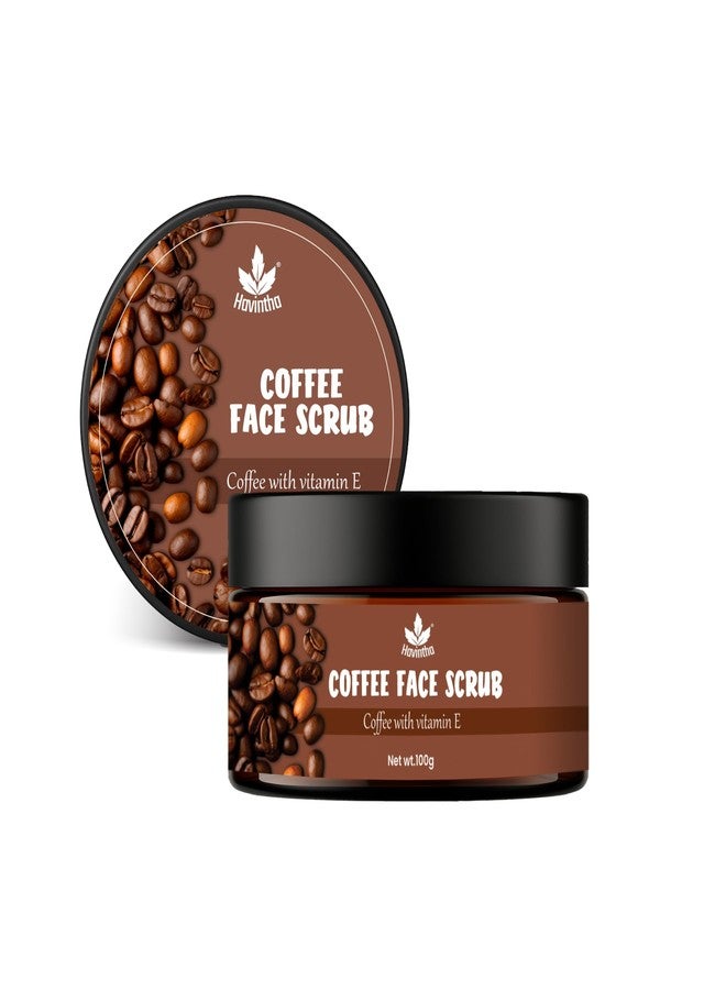Havintha Coffee Scrub for Face | Natural Exfoliating Scrub for Glowing Skin, Cellulite, Stretch Marks & Acne | Organic Scrub with Vitamin E, Jojoba Oil & Kaolin Clay | Gentle & Skin Brightening, Smooth & Clear Skin – 100gm - Image 1